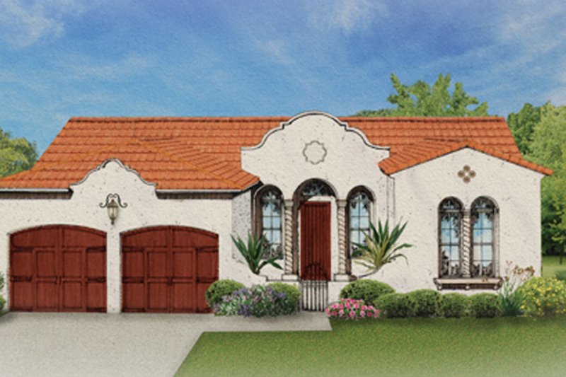 Dream House Plan - Exterior - Front Elevation 3 for Mediterranean House Plan #1058-3 - 3 bed, 2 bath