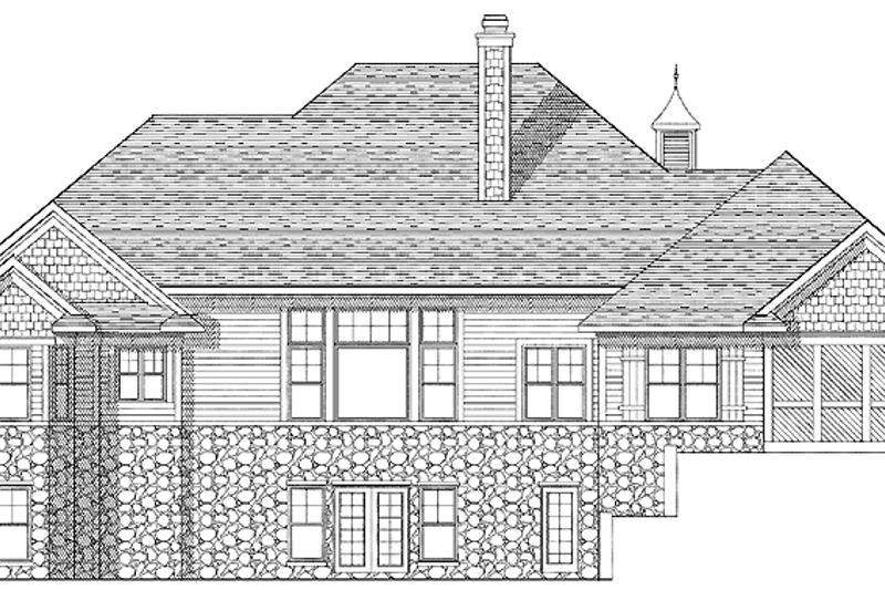 Home Plan - Exterior - Rear Elevation for Country House Plan #70-1366 - 3 bed, 2 bath