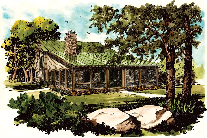Architectural House Design - Cabin Exterior - Front Elevation Plan #942-34