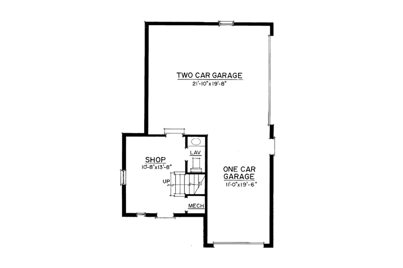 House Design - Floor Plan - Main Floor for Colonial House Plan #1016-103, 0.5 bath