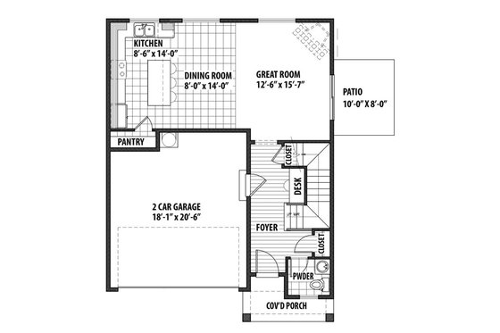 Floor Plan - Main Floor for Country House Plan #569-33 - 4 bed, 2.5 bath
