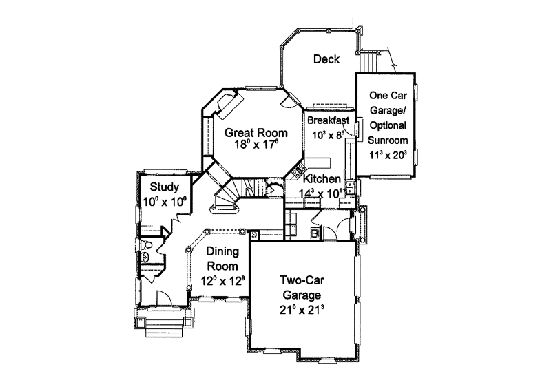 Home Plan - Floor Plan - Main Floor for Classical House Plan #429-282 - 4 bed, 2.5 bath