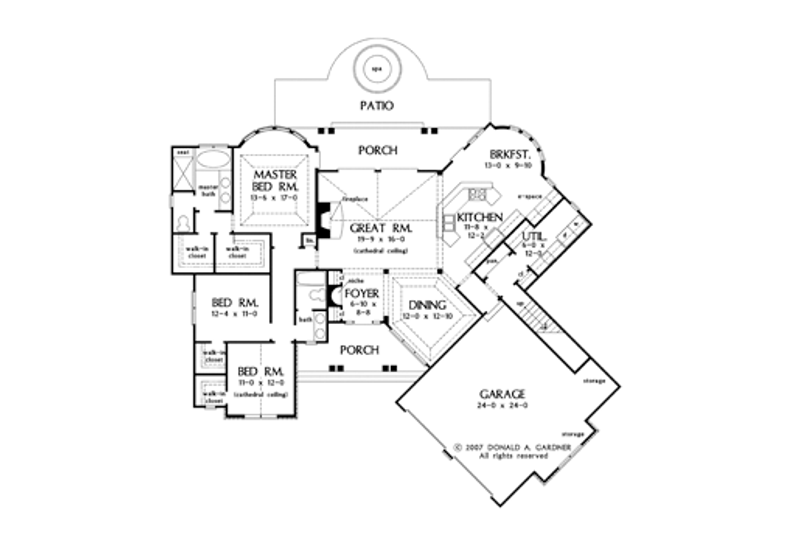 House Plan Design - Floor Plan - Main Floor for European House Plan #929-904 - 3 bed, 2 bath