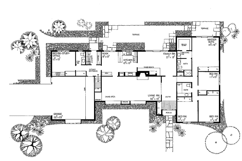 Home Plan - Floor Plan - Main Floor for Tudor House Plan #72-656 - 4 bed, 2.5 bath
