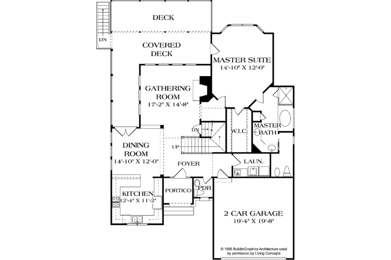 Home Plan - Floor Plan - Main Floor for Traditional House Plan #453-509 - 3 bed, 2.5 bath