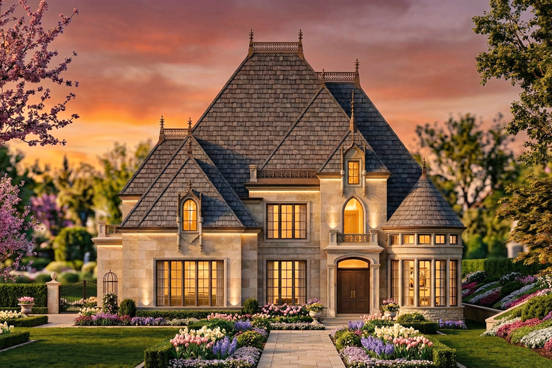 Dream House Plan - Exterior - Front Elevation 5 for European House Plan #119-323 - 4 bed, 3.5 bath