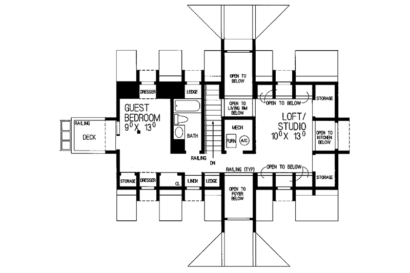 House Plan Design - Floor Plan - Upper Floor for Country House Plan #72-928 - 3 bed, 3 bath