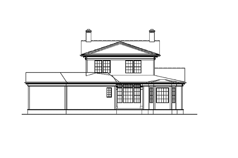 Home Plan - Exterior - Rear Elevation for Traditional House Plan #54-315 - 4 bed, 4.5 bath