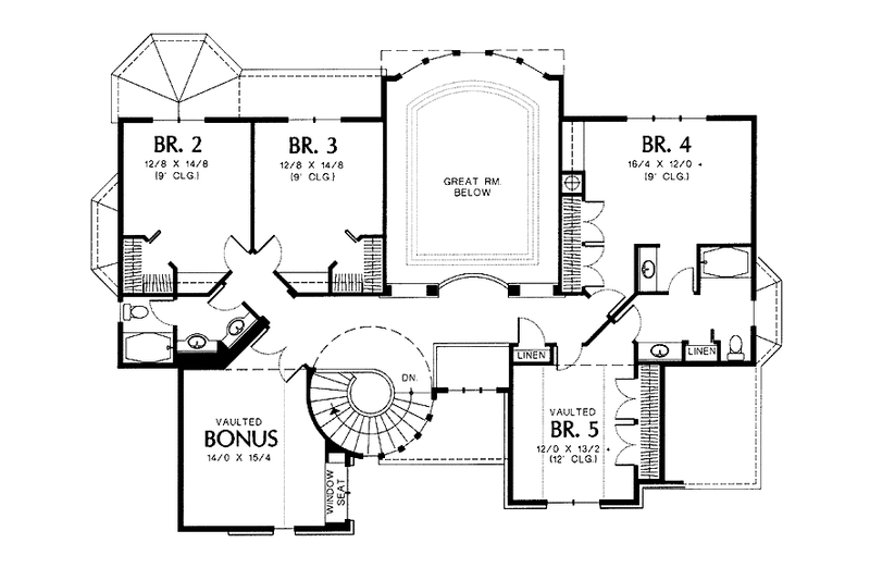 Home Plan - Floor Plan - Upper Floor for Tudor House Plan #48-805 - 5 bed, 4 bath