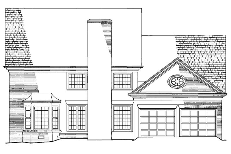 Home Plan - Exterior - Rear Elevation for Classical House Plan #137-325 - 4 bed, 3.5 bath