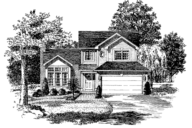 Home Plan - Colonial Exterior - Front Elevation Plan #316-147
