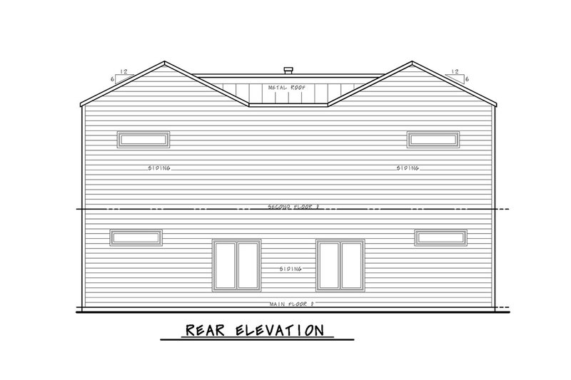 Dream House Plan - Exterior - Rear Elevation 1 for Modern House Plan #20-2563 - 3 bed, 2.5 bath