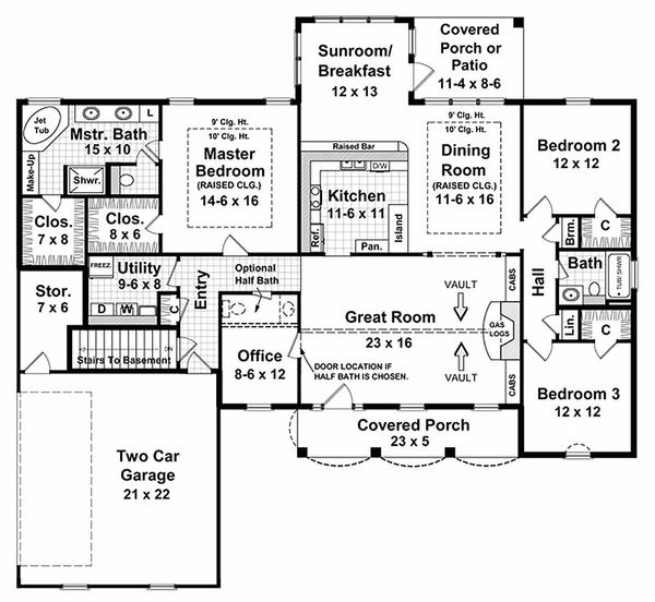 Southern Floor Plan - Main Floor Plan #21-135