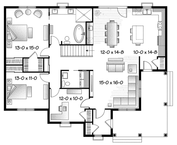 Architectural House Design - Ranch Floor Plan - Main Floor Plan #23-2565