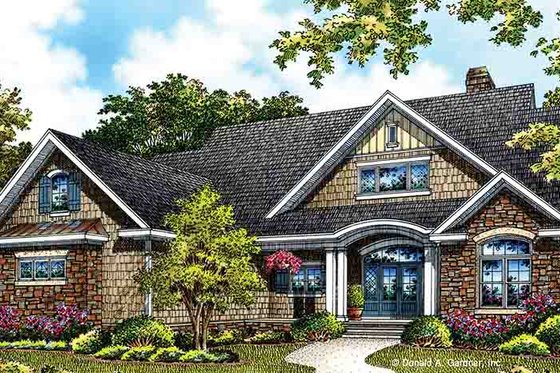 Exterior - Front Elevation 4 for European House Plan #929-967 - 3 bed, 2 bath