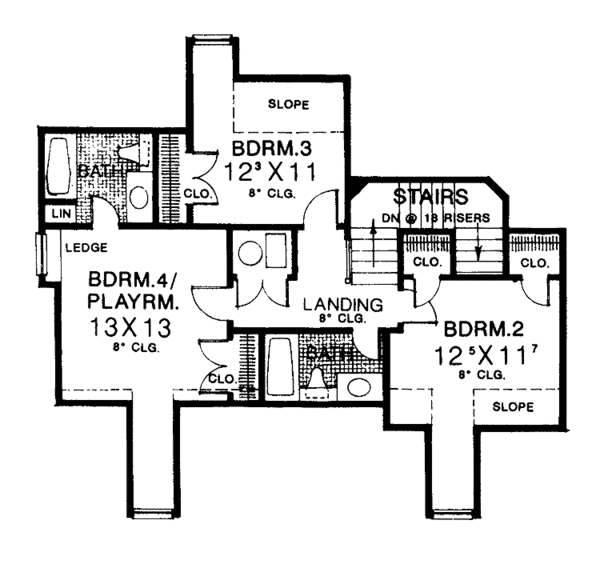 House Plan Design - Country Floor Plan - Upper Floor Plan #310-1146