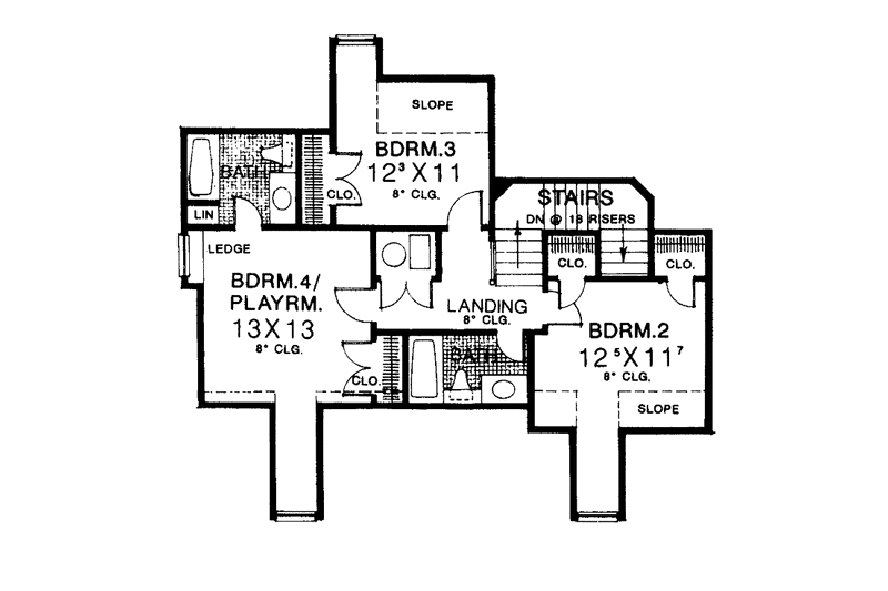 Dream House Plan - Floor Plan - Upper Floor for Country House Plan #310-1146 - 4 bed, 3.5 bath