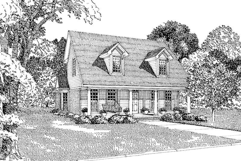 Architectural House Design - Country Exterior - Front Elevation Plan #17-2635