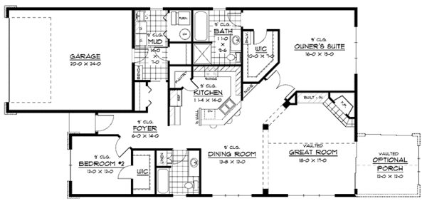 Dream House Plan - European Floor Plan - Main Floor Plan #51-602