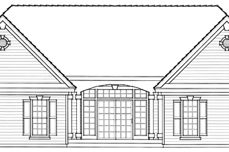 Home Plan - Exterior - Rear Elevation for Country House Plan #1037-33 - 2 bed, 2 bath