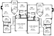 Traditional Style House Plan - 4 Beds 4 Baths 3400 Sq/Ft Plan #70-1382 
