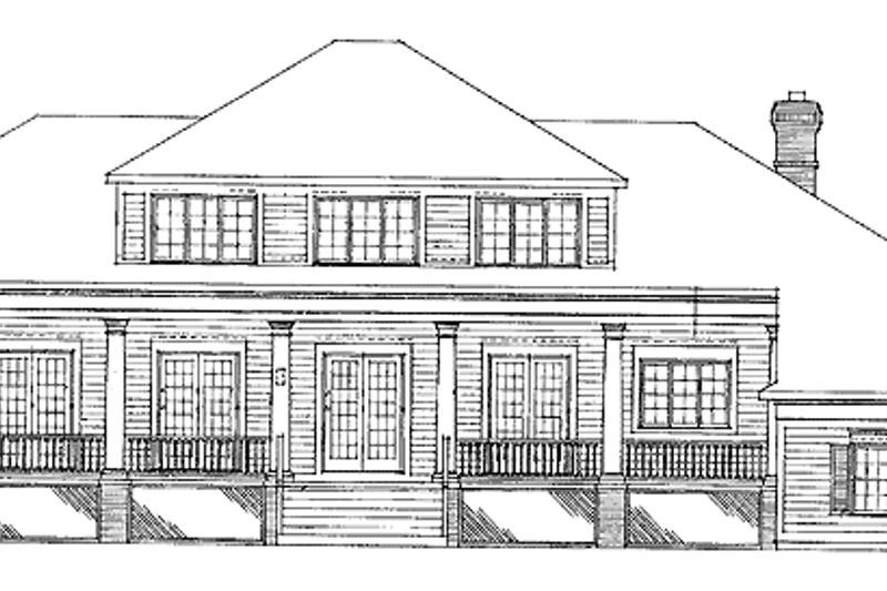 Home Plan - Exterior - Rear Elevation for Classical House Plan #72-816 - 4 bed, 5 bath