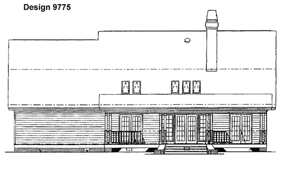 Exterior - Rear Elevation for Country House Plan #929-217 - 3 bed, 2.5 bath
