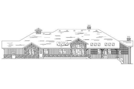 Exterior - Rear Elevation for Traditional House Plan #5-338 - 5 bed, 6 bath