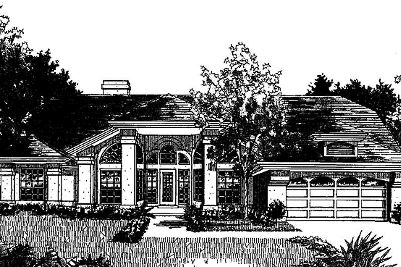 Architectural House Design - Mediterranean Exterior - Front Elevation Plan #417-532