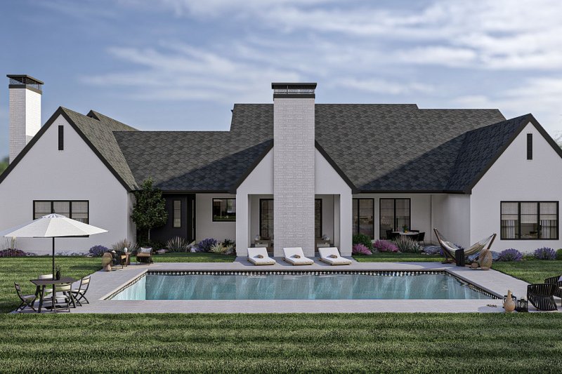 Home Plan - Exterior - Rear Elevation for Modern House Plan #455-513 - 5 bed, 3.5 bath