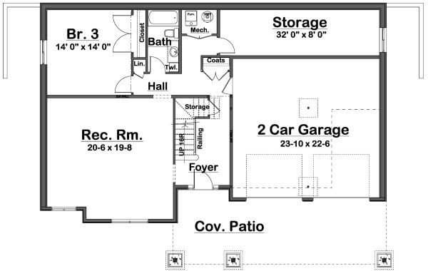 Contemporary Floor Plan - Lower Floor Plan #126-251