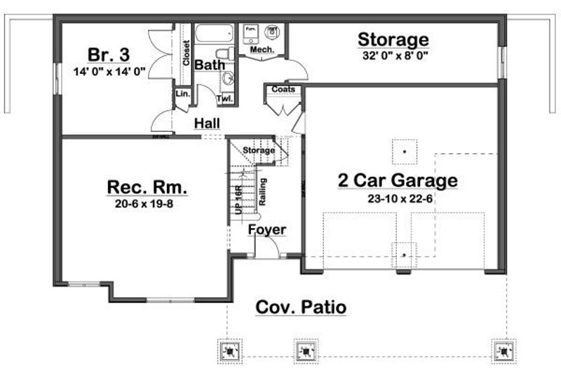 House Plan Design - Floor Plan - Lower Floor for Contemporary House Plan #126-251 - 3 bed, 3 bath