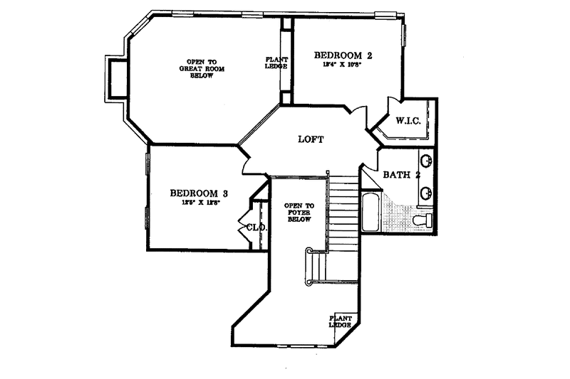 Architectural House Design - Floor Plan - Upper Floor for European House Plan #952-64 - 3 bed, 2.5 bath