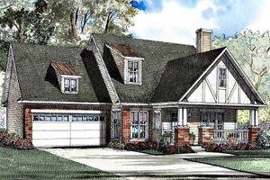 Exterior - Front Elevation 3 for Tudor House Plan #17-3180 - 3 bed, 2.5 bath