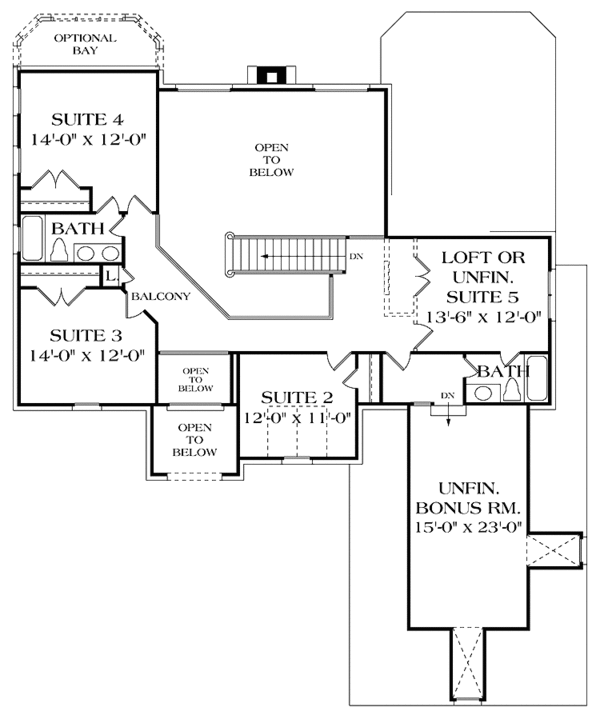 Home Plan - Traditional Floor Plan - Upper Floor Plan #453-359