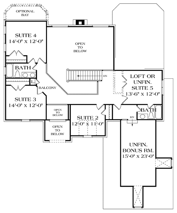 Architectural House Design - Traditional Floor Plan - Upper Floor Plan #453-359