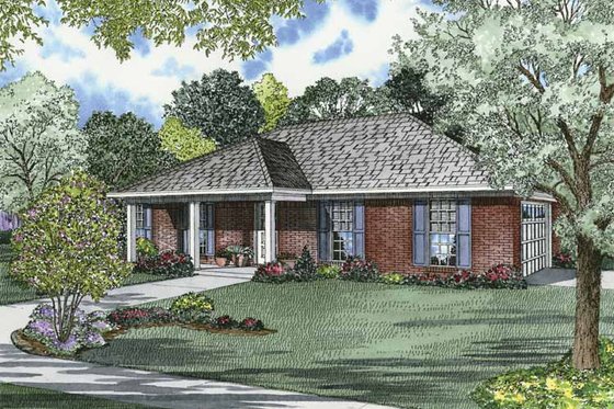 Exterior - Front Elevation 3 for Ranch House Plan #17-2839 - 3 bed, 2 bath