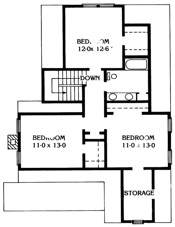 House Design - Victorian Floor Plan - Upper Floor Plan #1014-4