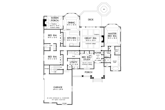 Floor Plan - Main Floor for Craftsman House Plan #929-949 - 4 bed, 3 bath