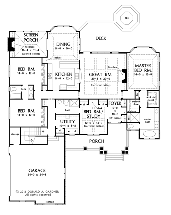 Craftsman Floor Plan - Main Floor Plan #929-949