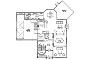 Floor Plan - Main Floor for Craftsman House Plan #440-1 - 4 bed, 2.5 bath