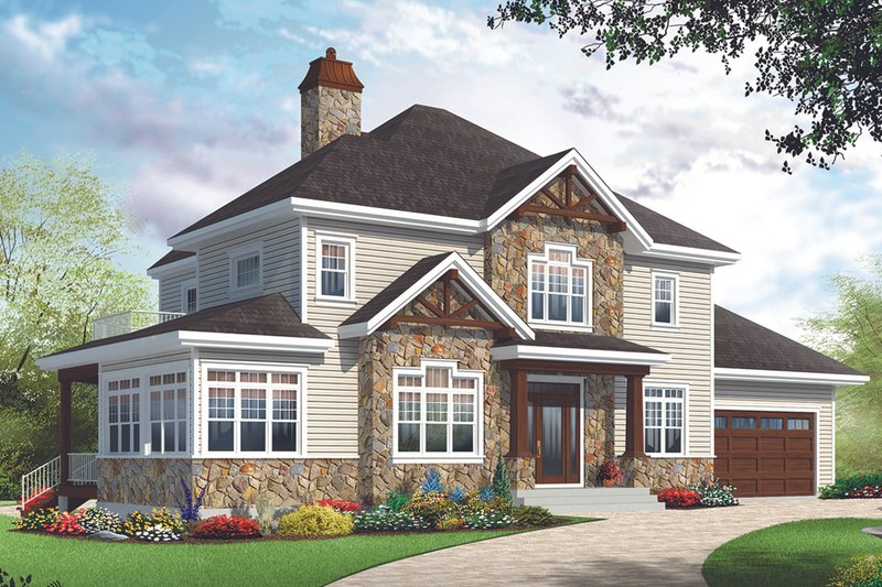 Home Plan - Craftsman Exterior - Front Elevation Plan #23-2707