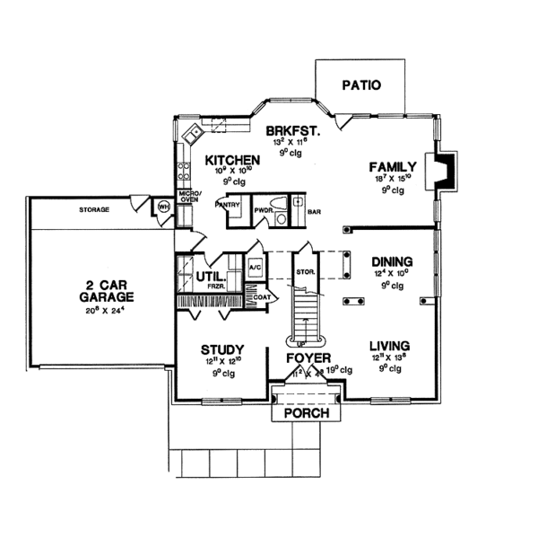 House Blueprint - European Floor Plan - Main Floor Plan #472-120