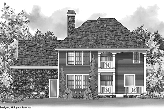 Exterior - Rear Elevation for Country House Plan #930-202 - 3 bed, 2.5 bath