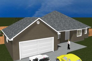 Ranch Exterior - Front Elevation Plan #1060-34