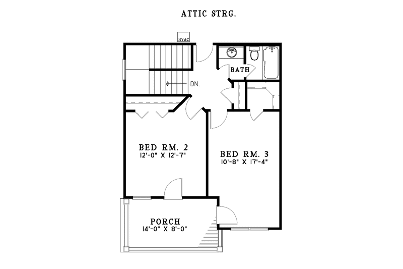 Architectural House Design - Floor Plan - Upper Floor for Classical House Plan #17-3052 - 3 bed, 2.5 bath