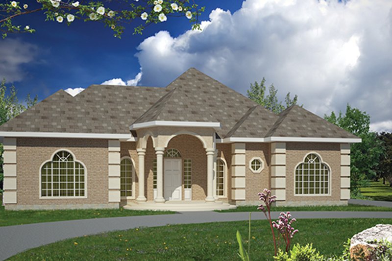 Dream House Plan - Exterior - Front Elevation 4 for Mediterranean House Plan #1061-1 - 3 bed, 2 bath