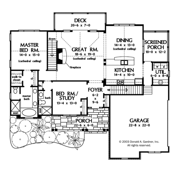 Craftsman Floor Plan - Main Floor Plan #929-936