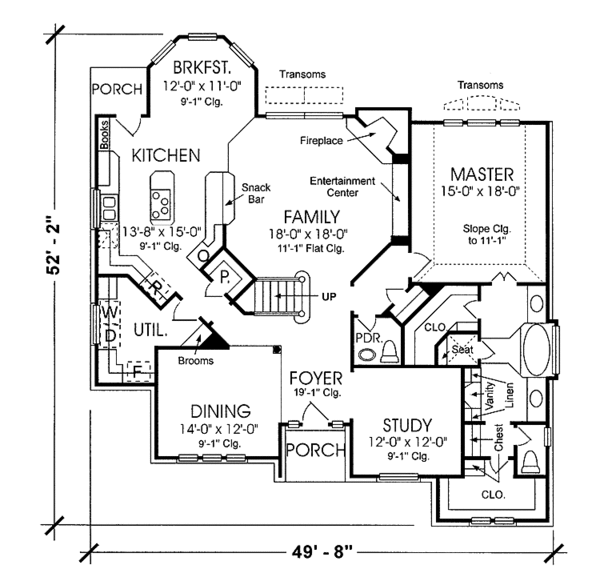 House Design - European Floor Plan - Main Floor Plan #974-51