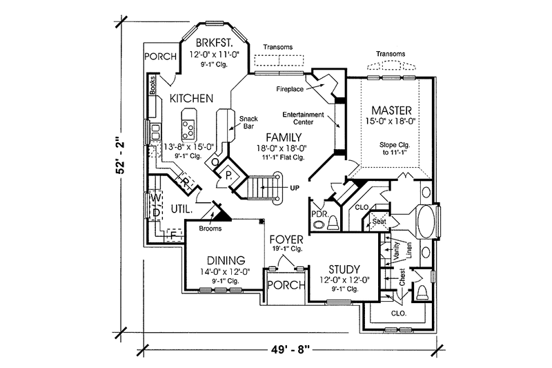 Home Plan - Floor Plan - Main Floor for European House Plan #974-51 - 4 bed, 3.5 bath